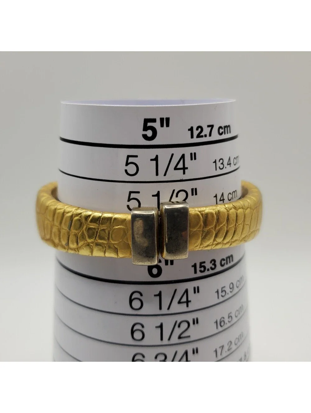 Chicos Quartz Cuff Band Watch Womens 23mm Gold Tone New Battery